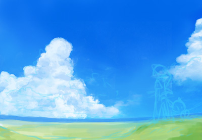 青い空と広大な原っぱなイラストを描きたい 雑談