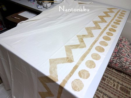 NANTONAKU　お布団カバーの柄を描く　4